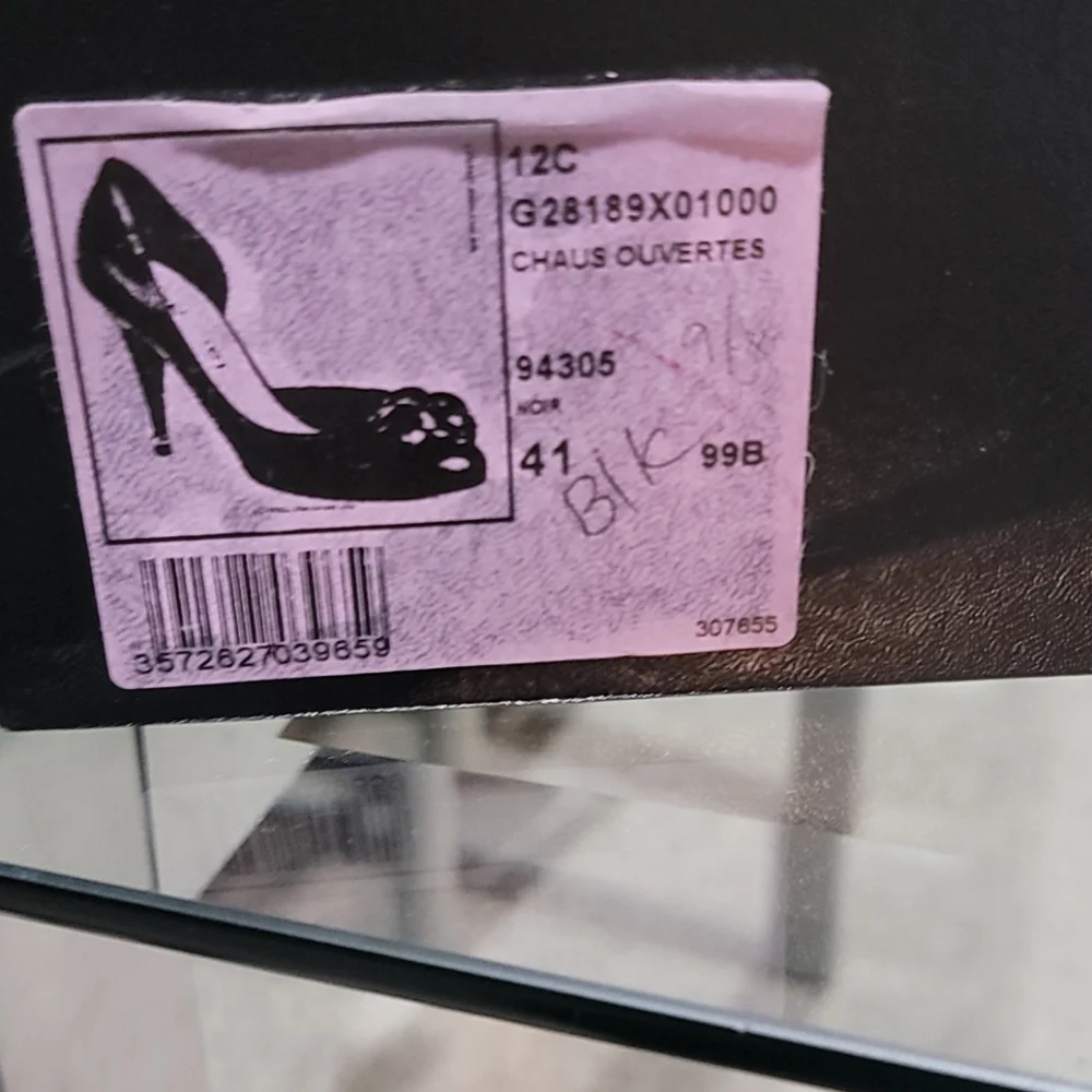 CHANEL Black Leather Camellia Peep-Toe Pumps
